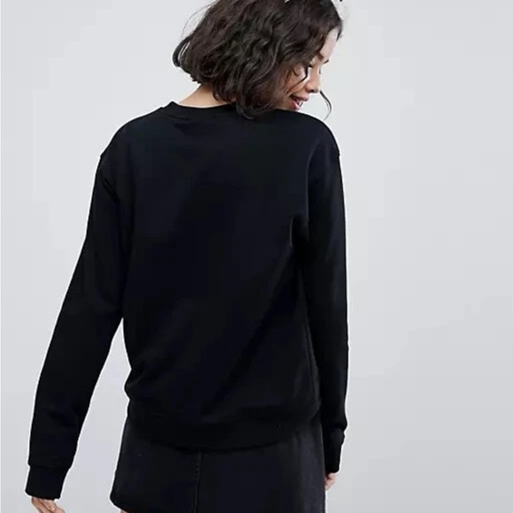 Monki Black Discontinued Cute Glittery Gold Stars Sweatshirt Jumper Top NWT XS-S - Picture 4 of 14